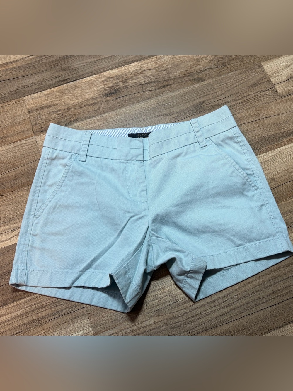 J.Crew Women Light Blue 100% Cotton Chino Shorts Size 00 Preppy Casual